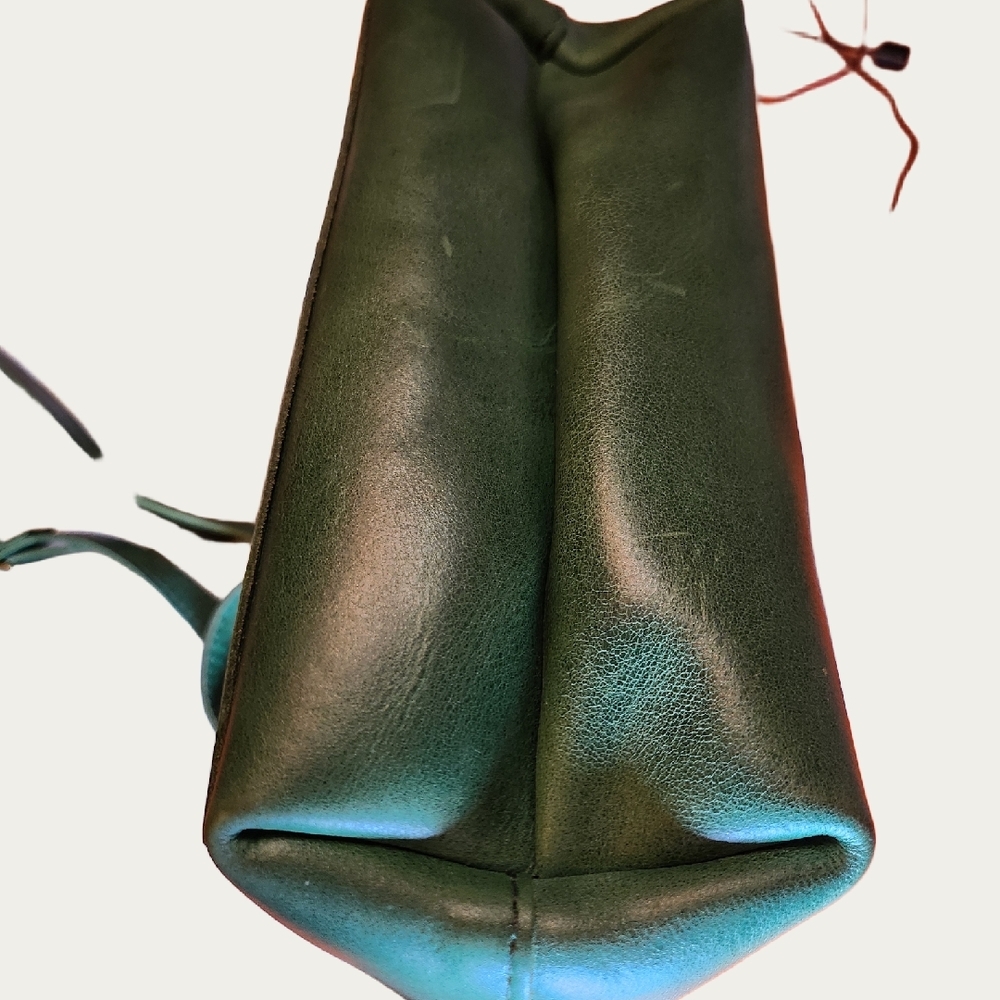 Portland Leather Cowboy Mint Mini Crossbody Tote Bag with Minimalist Design, EUC - Picture 8 of 17